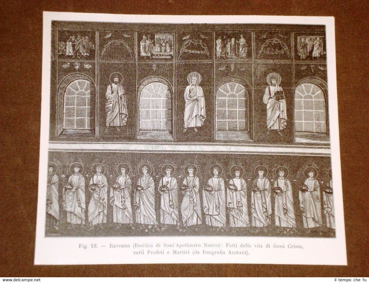 Rara veduta di Ravenna di fine '800 S.Apollinare Nuovo Vita …