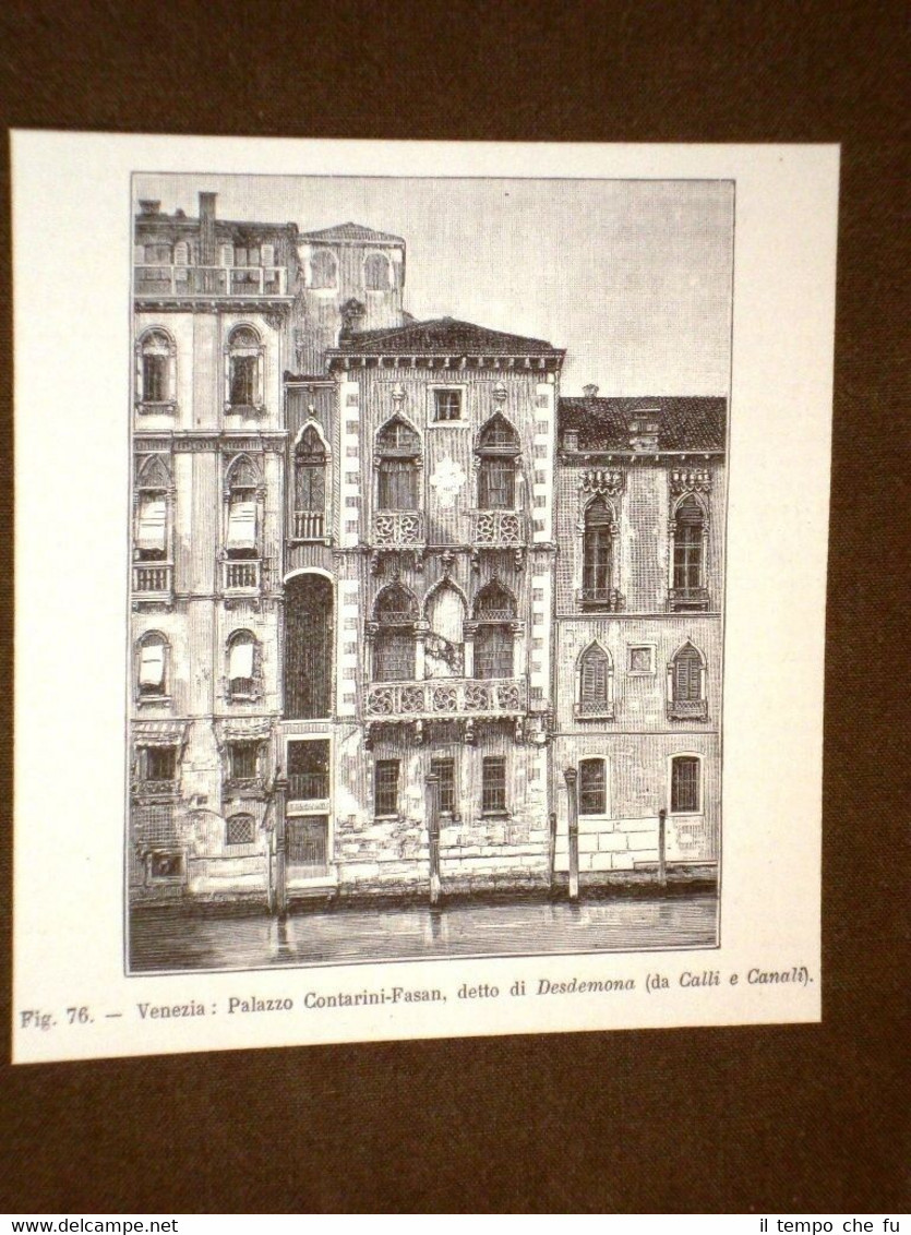Rara veduta di Venezia di fine '800 Palazzo Contarini - …