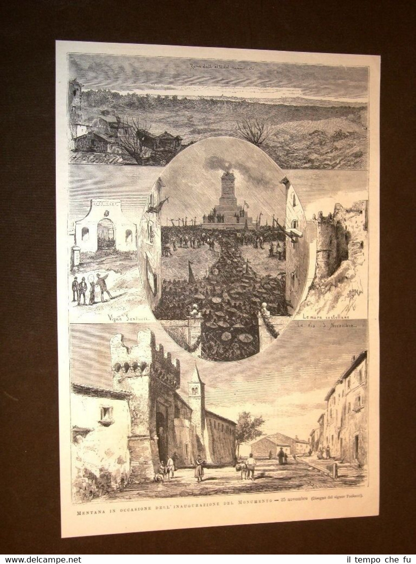 Rarissima L'inaugurazione del monumento di Mentana del 25 novembre 1877