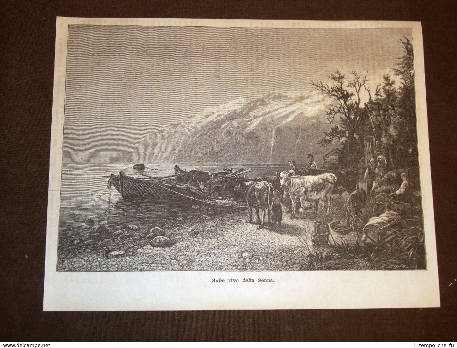 Rarissima veduta della Borgogna nel 1884 Sulle rive del fiume …