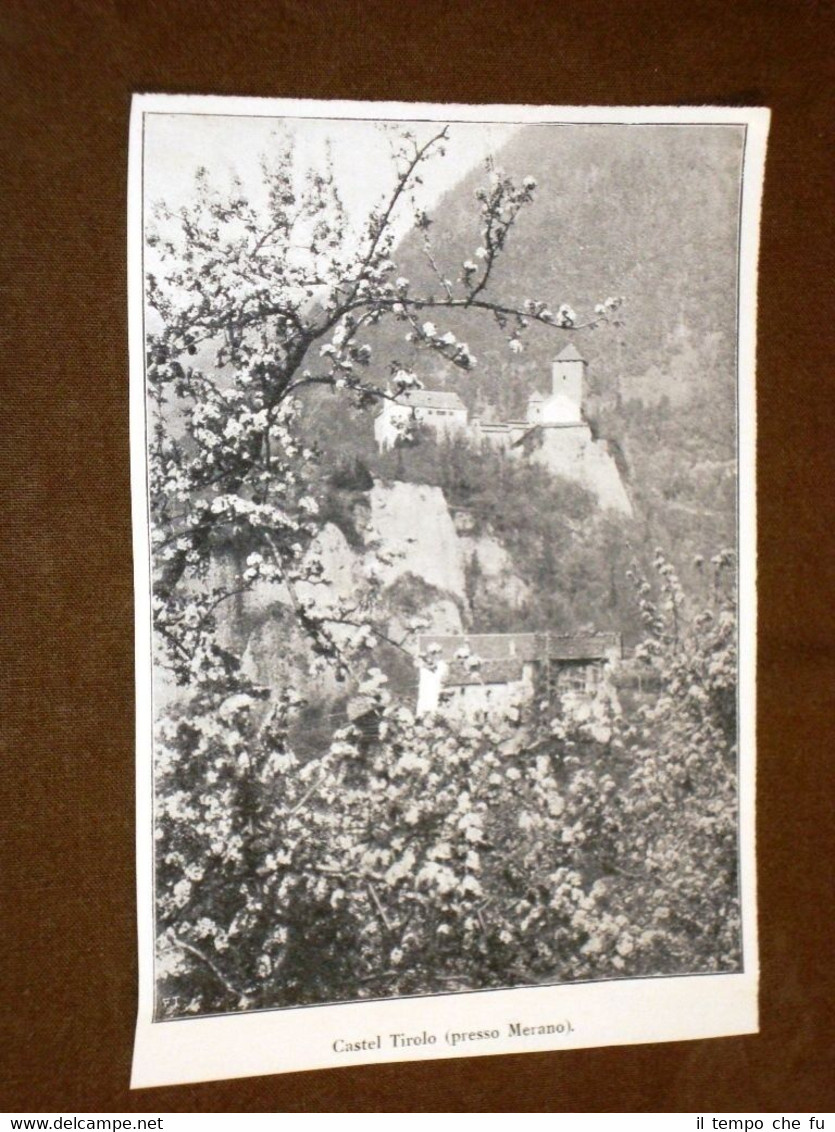 Rarissima veduta di Castel Tirolo nel 1918 Presso Merano