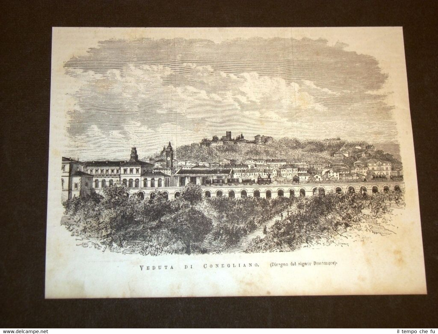 Rarissima veduta di Conegliano nel 1877