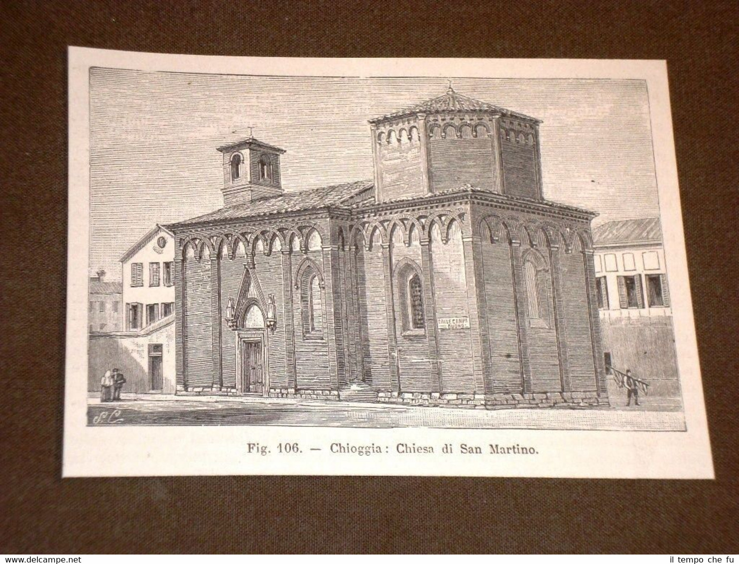 Rarissima veduta di fine '800 Chioggia - Chiesa di San …