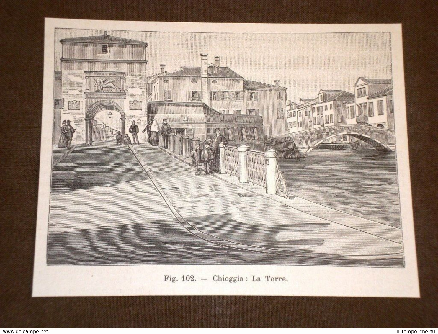 Rarissima veduta di fine '800 Chioggia - La Torre