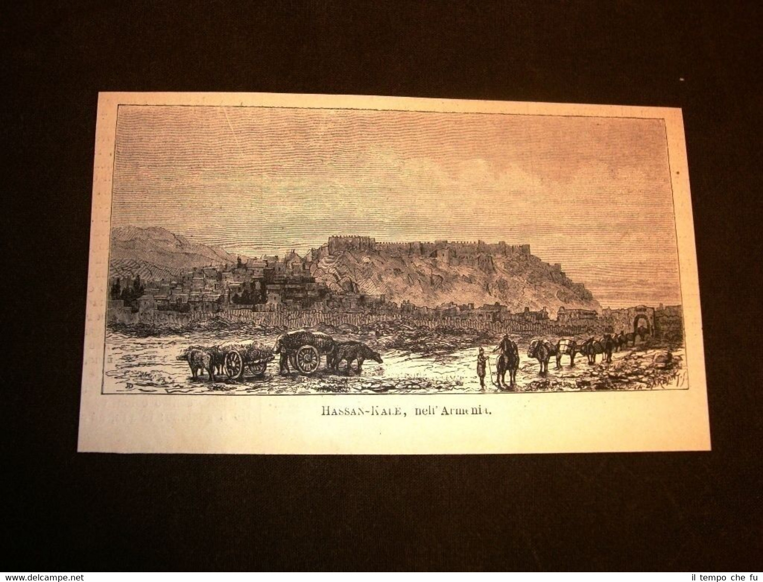 Rarissima veduta di Hassan Kale nel 1877 Armenia - Turchia