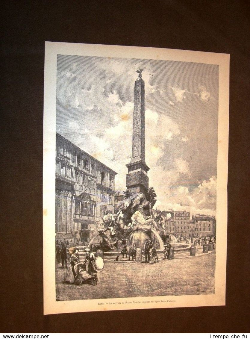 Rarissima veduta di Roma nel 1883 La fontana di Piazza …