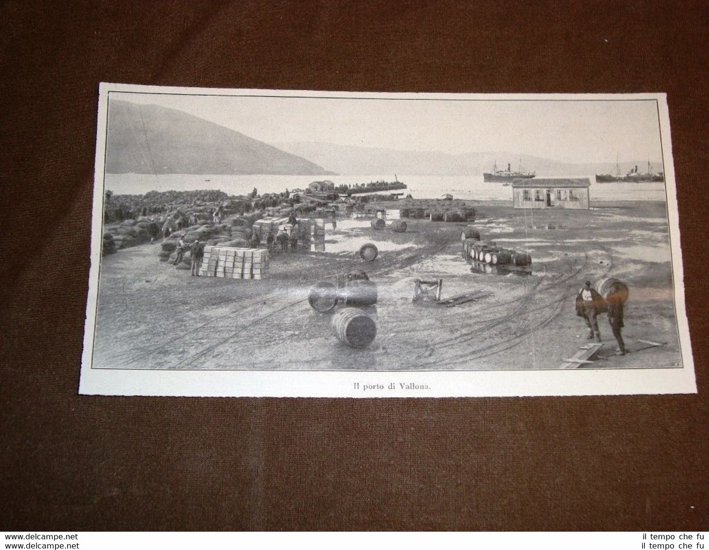 Rarissima veduta di Valona o Vlora nel 1913 Il porto …