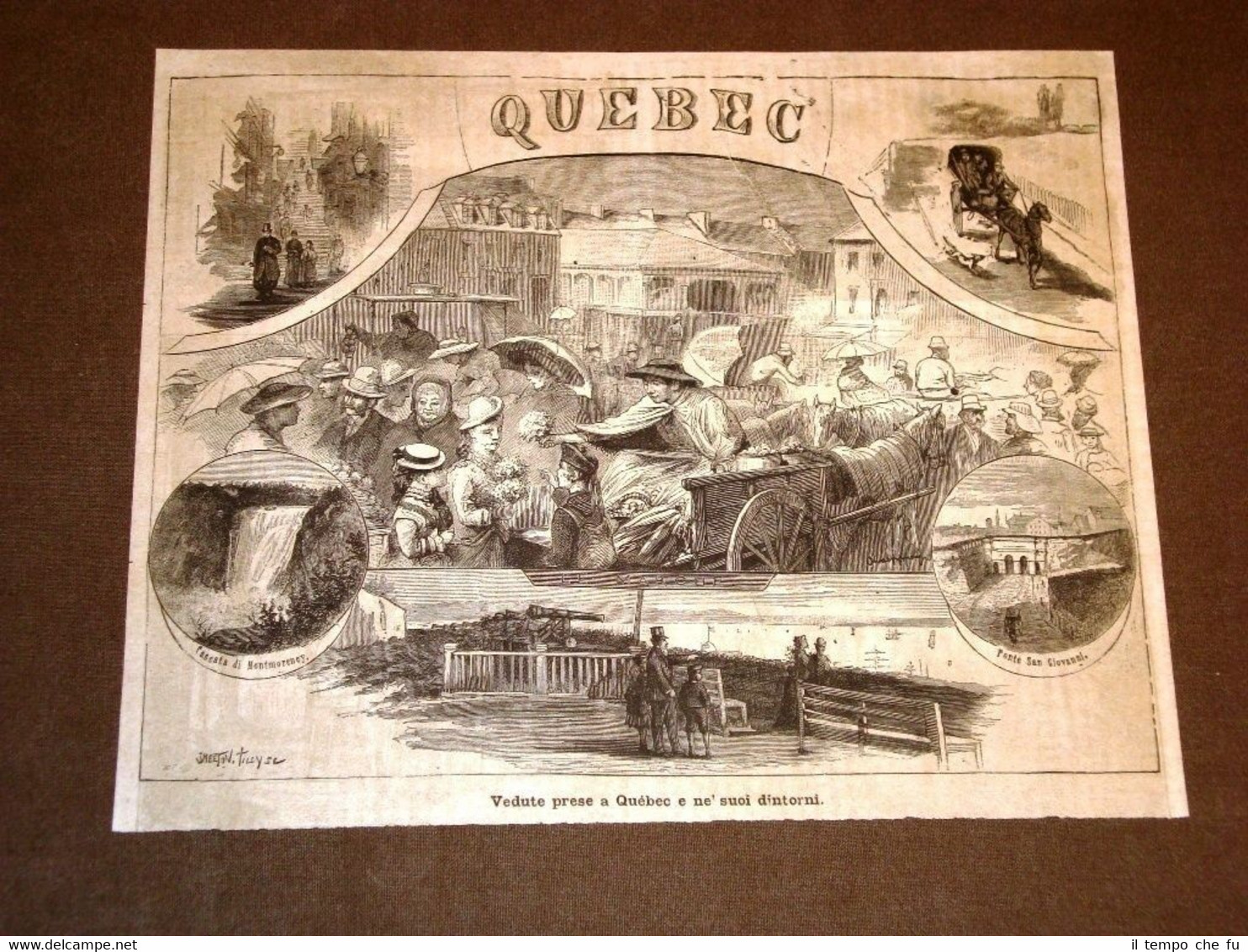 Rarissime vedute del Quebec nel 1877 Cascata di Montmoreney e …