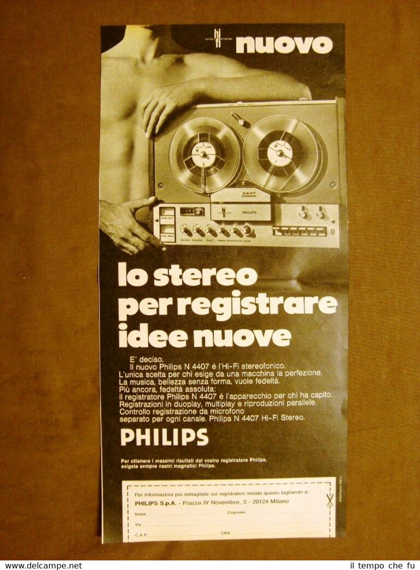 Registratore stereo Philips Pubblicità vintage anni '70