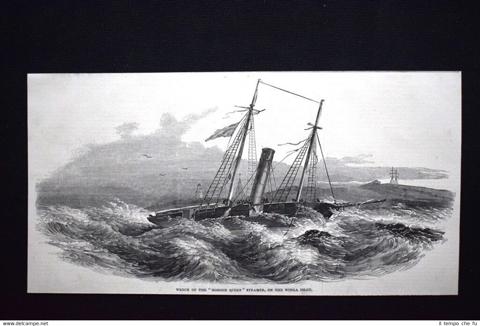 Relitto del piroscafo "Border Queen", isolotto Vinga, Svezia Incisione del …