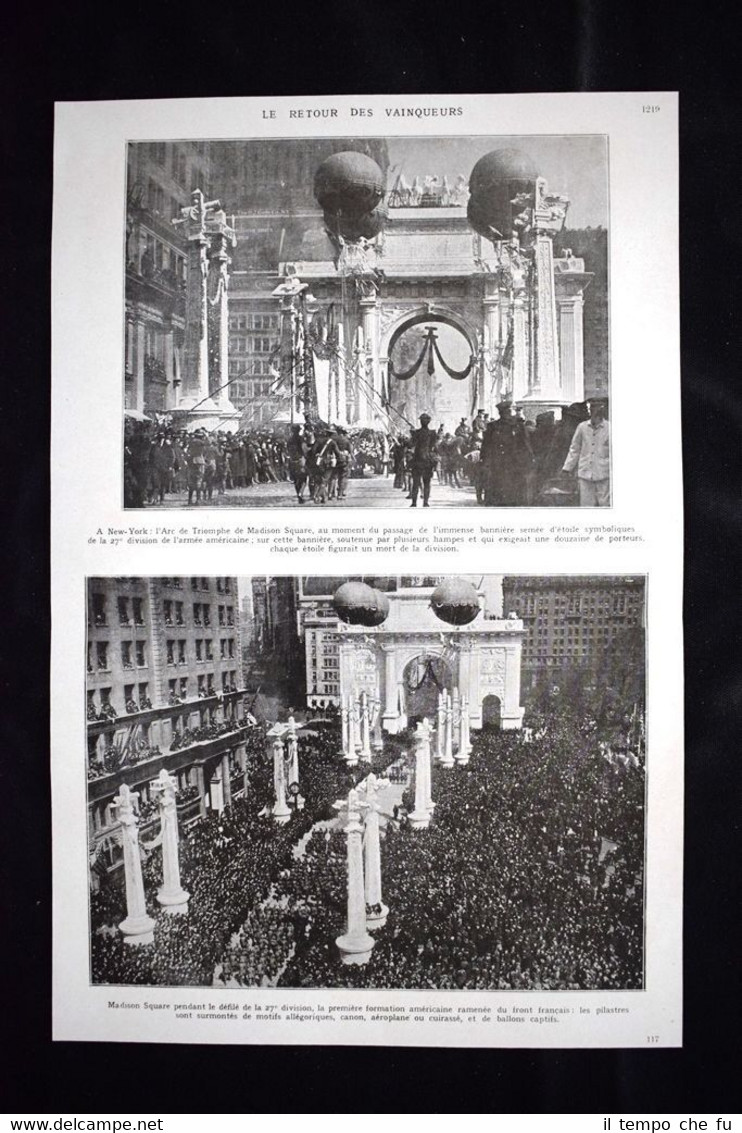 Retour des Vainqueurs New York Madison Square WW1 Guerra 1914 …