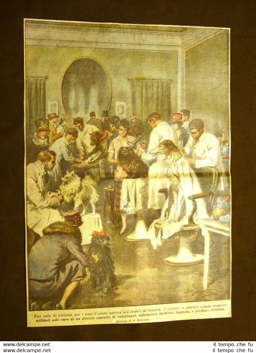 Retrocopertina Domenica del Corriere del 1927 Londra La toeletta per …