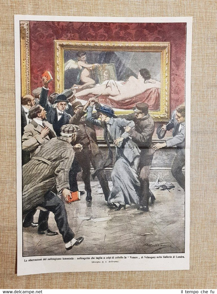 Retrocopertina La Domenica del Corriere 1914 Londra Taglio Venere del …