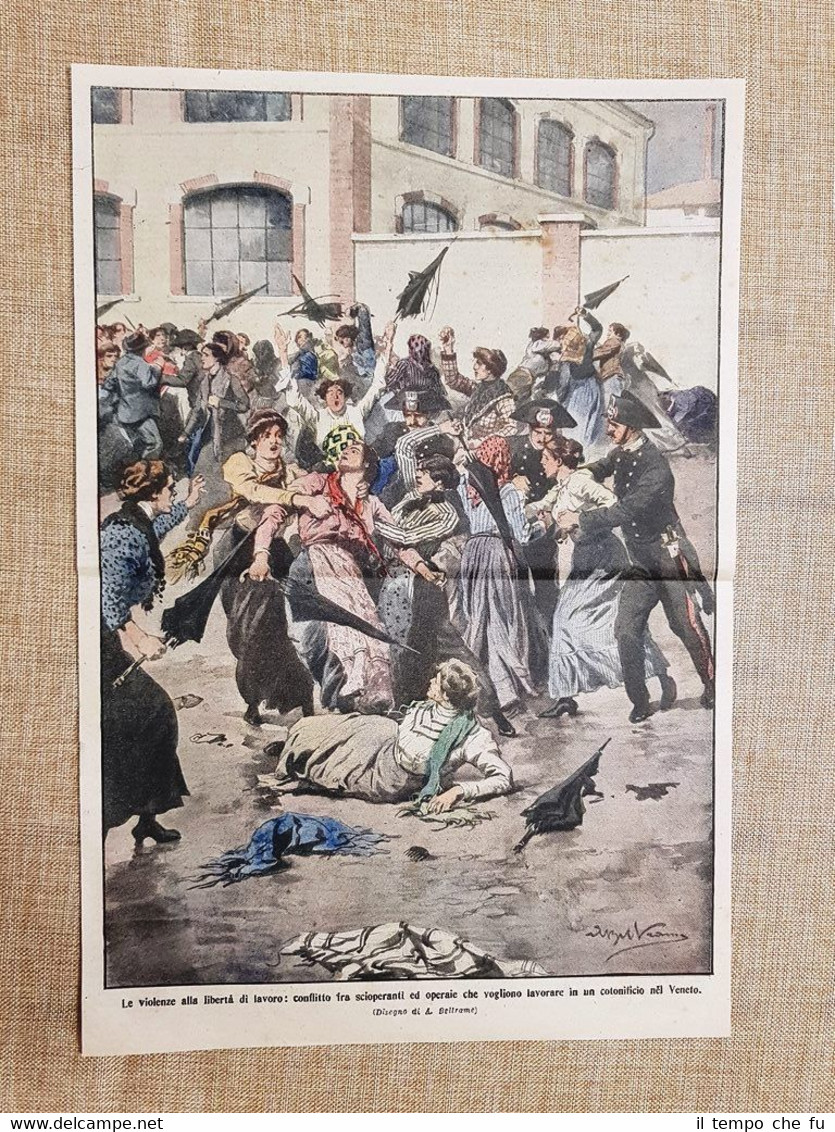 Retrocopertina La Domenica del Corriere 1914 Veneto Conflitto in un …