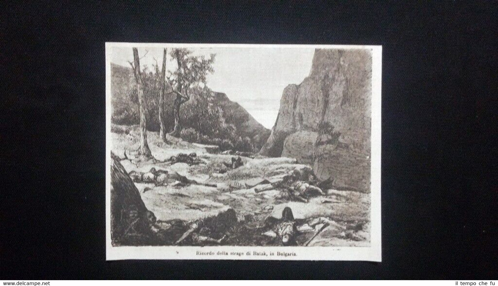 Ricordo della strage di Batak, in Bulgaria Incisione del 1876