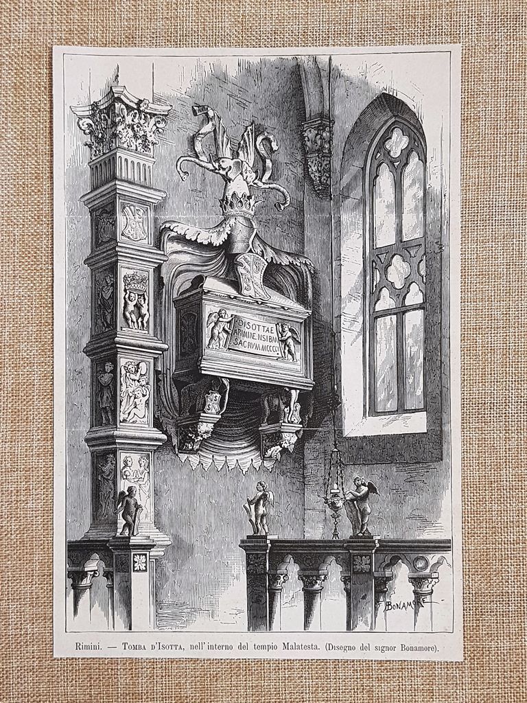 Rimini nel 1880 Tempio Malatesta La tomba d'Isotta Disegno di …