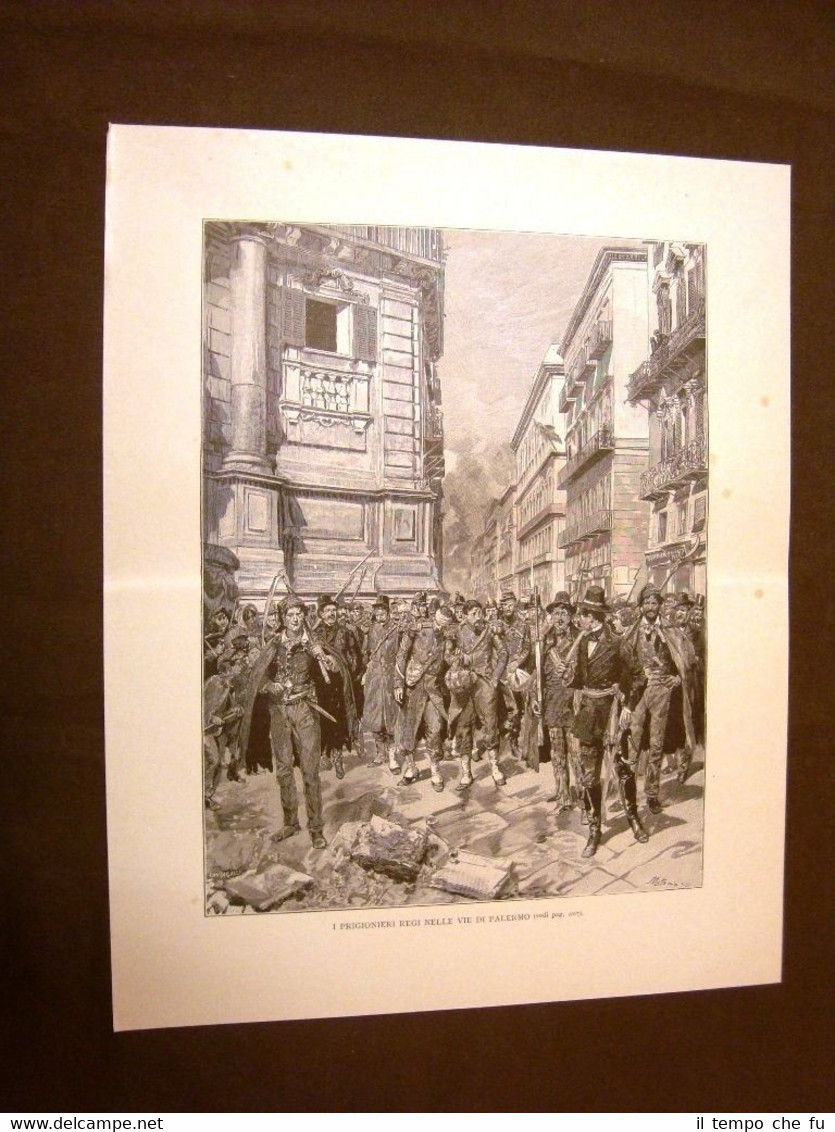 Risorgimento d'Italia Palermo Prigionieri Regi per le vie Incisione di …