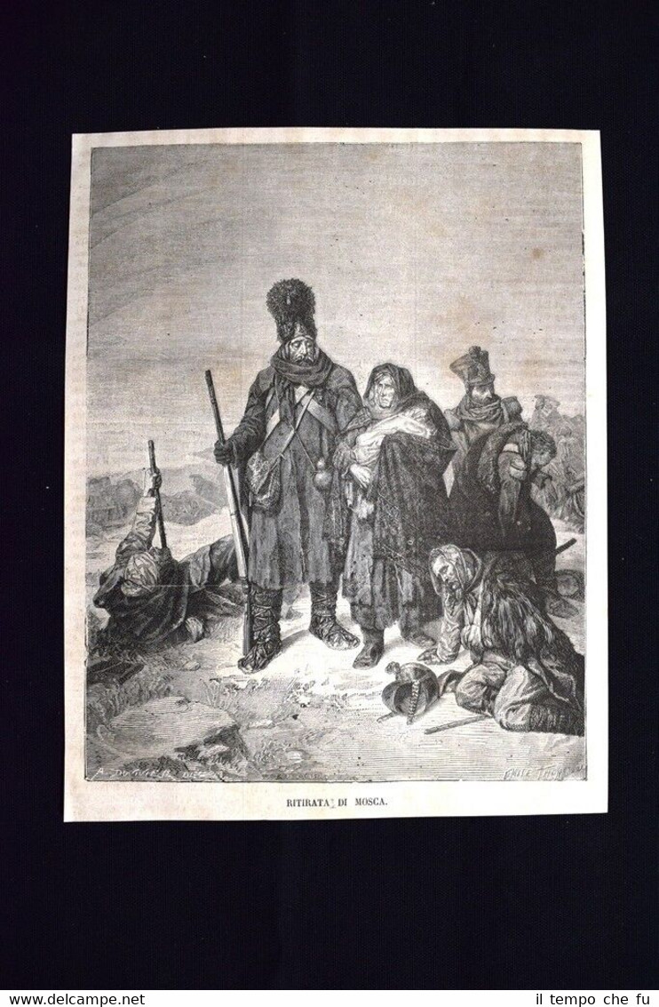 Ritirata di Mosca Incisione del 1870