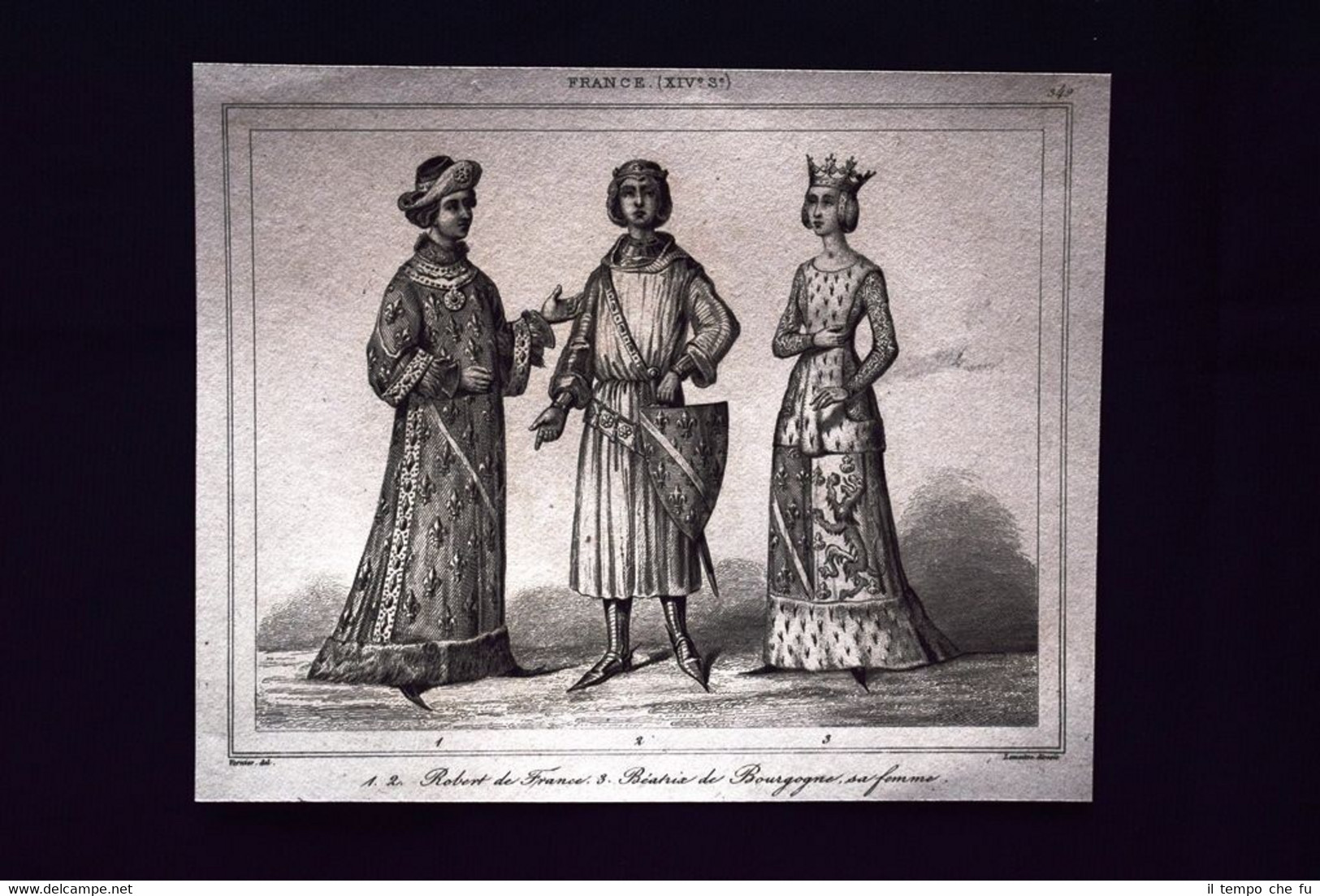 Robert de France, Beatrix de Bourgogne Incisione del 1850 L'Univers …