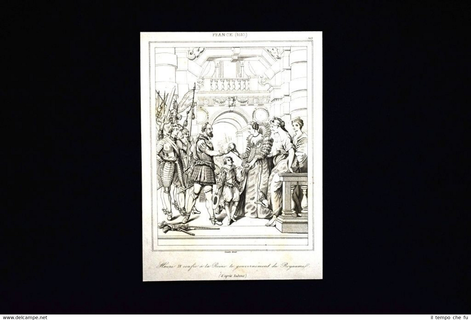 Roi Henri IV et Marie de Medicis,France Incisione del 1850 …