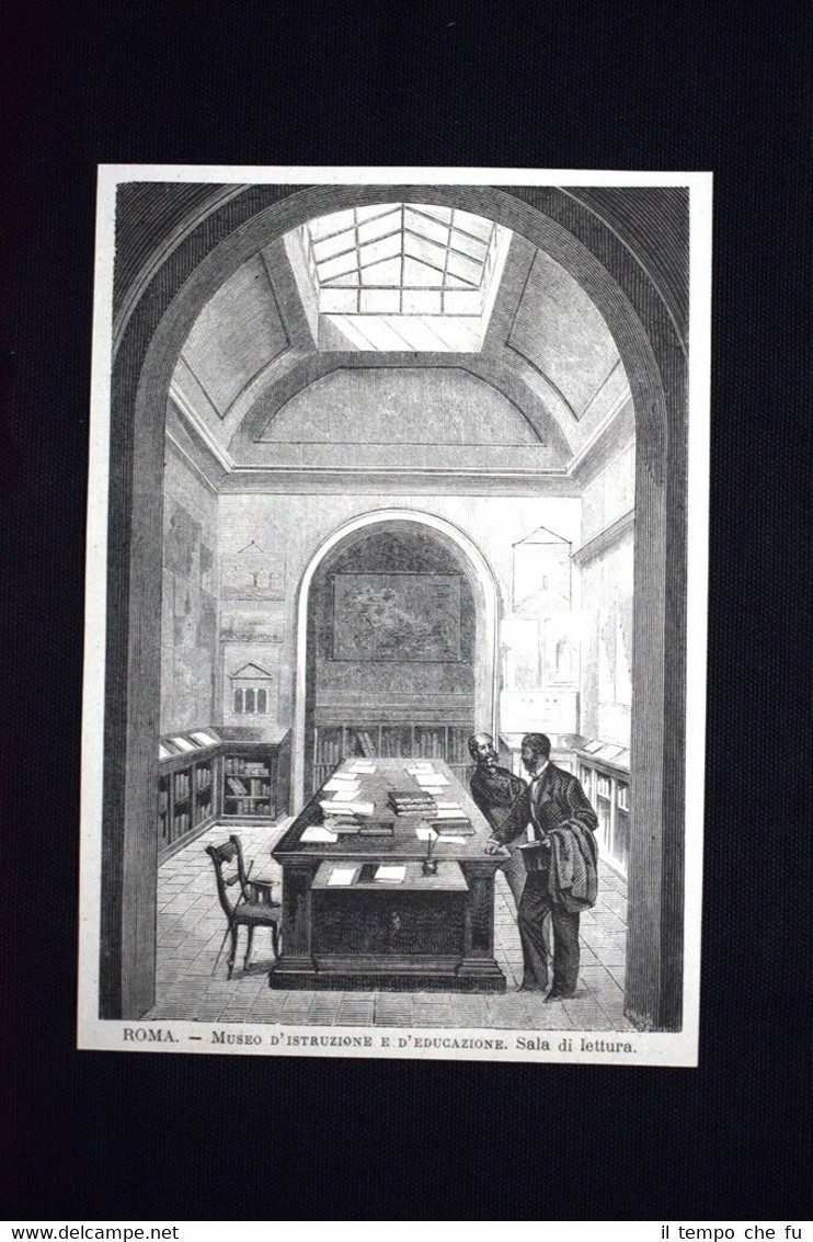 Roma - Museo d'istruzione e d'educazione. Sala di lettura Incisione …