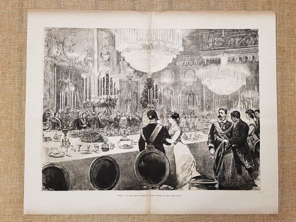 Roma 1881 Gran pranzo diplomatico di Re Umberto I di …