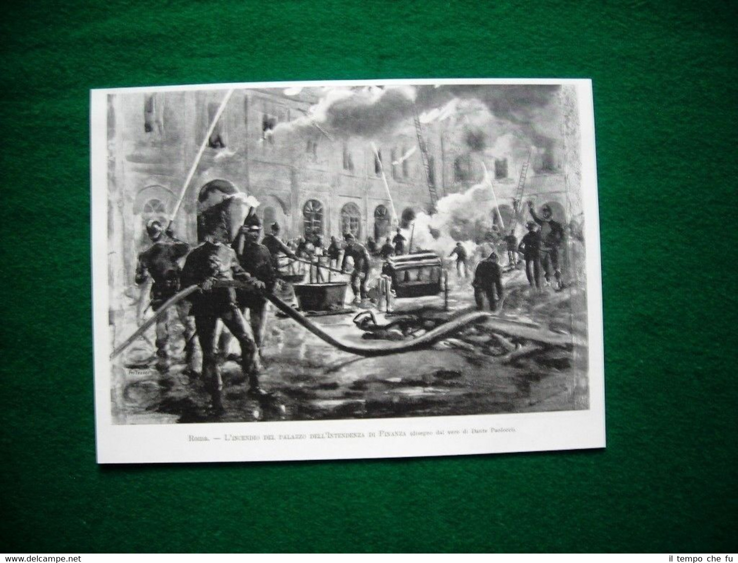 Roma 1897 - Incendio del Palazzo dell'Intendenza di Finanza