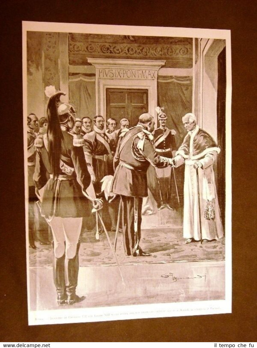 Roma 1903 Re Edoardo VII d'Inghilterra e Papa Leone XIII …