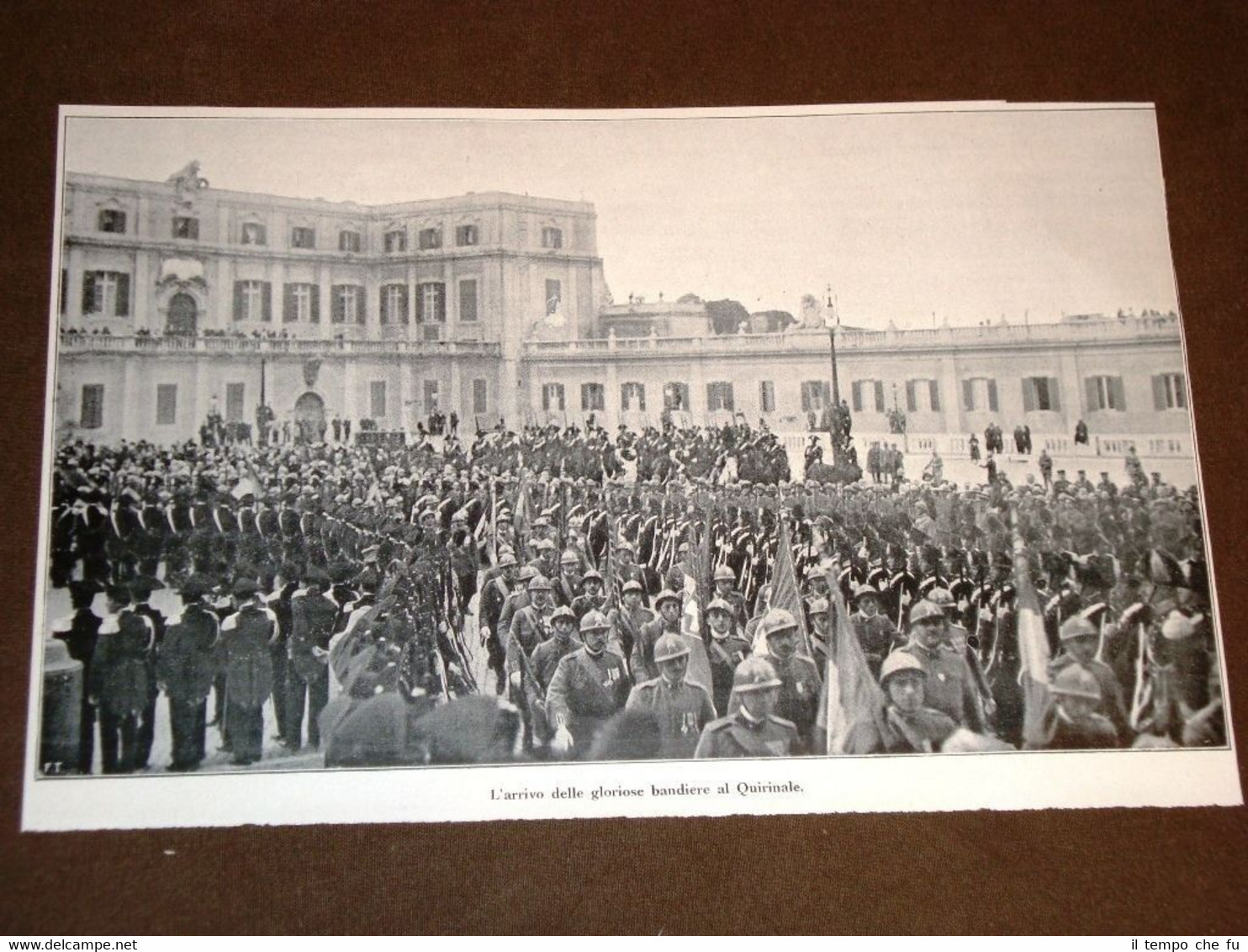 Roma 4.11.1920 Celebrazione vittoria WW1 Arrivo delle bandiere al Quirinale