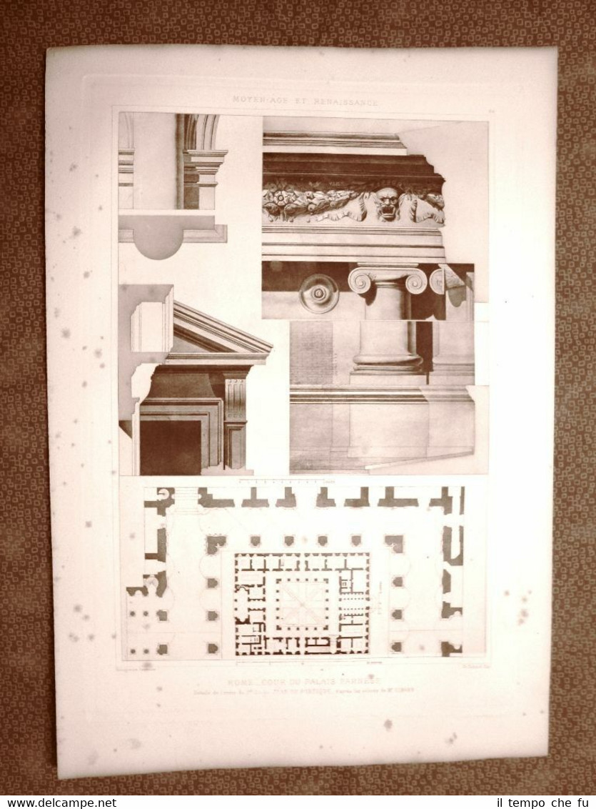 Roma La corte del Palazzo Farnese Lazio (2) Incisione del …