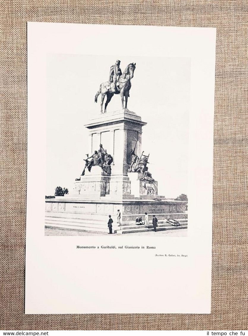 Roma Monumento a Giuseppe Garibaldi Gianicolo Scultore E.Gallori Stampa fine …