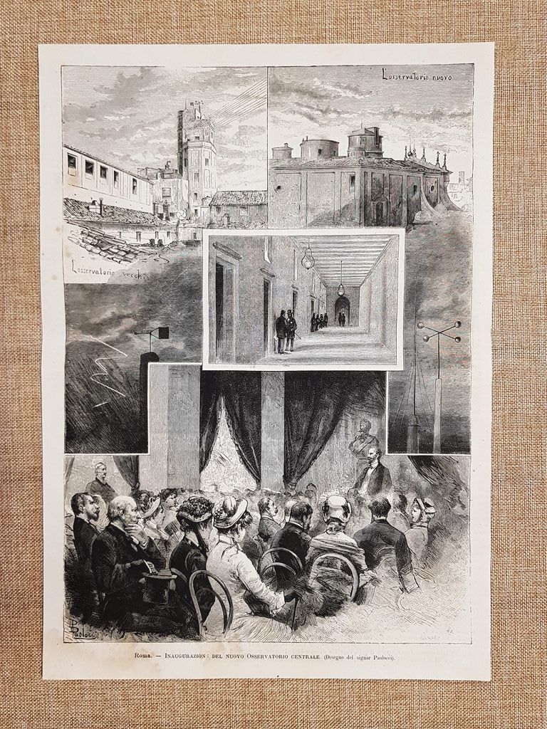 Roma nel 1880 Inaugurazione del nuovo Osservatorio centrale Disegno di …