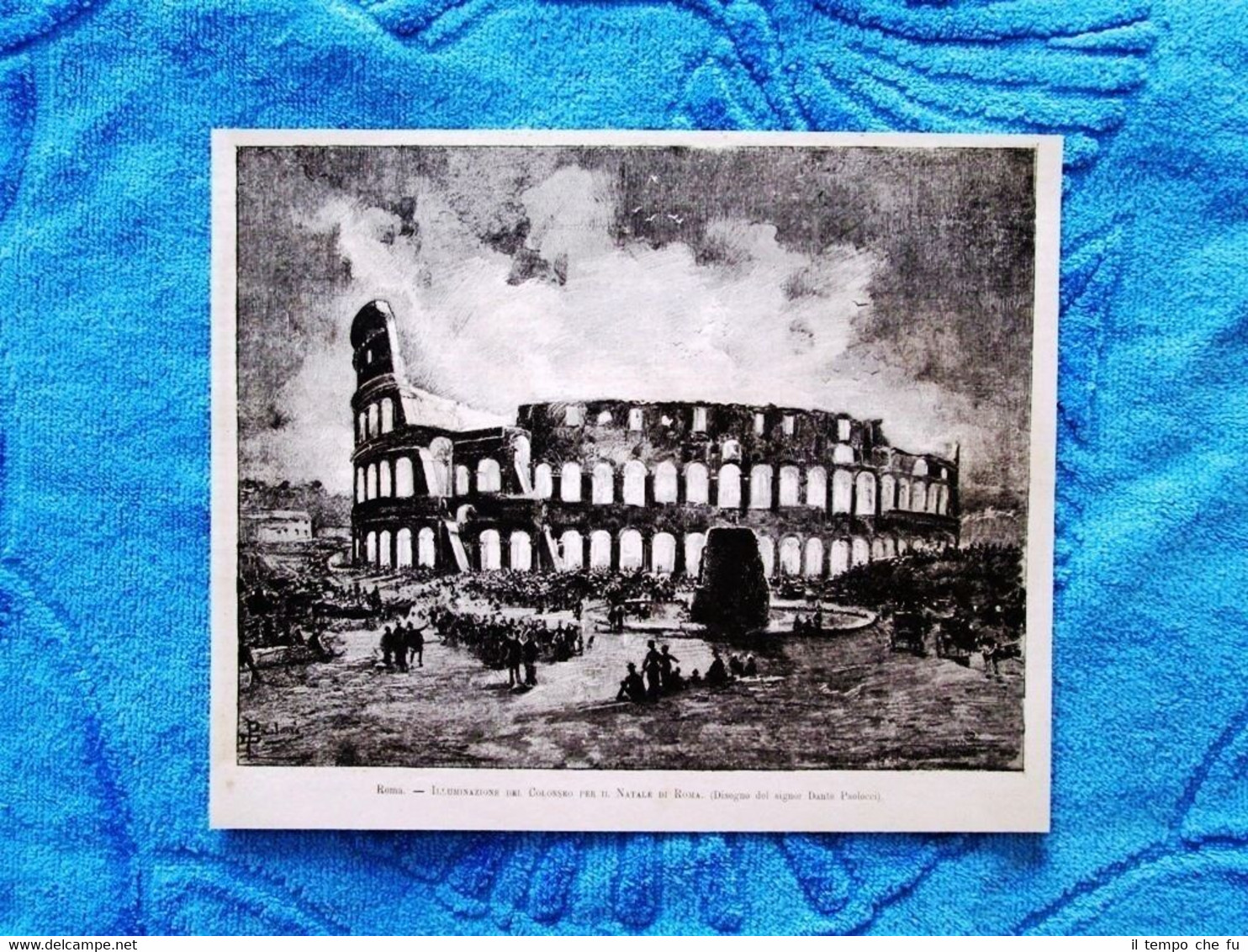 Roma nel 1882 - Illuminazione del Colosseo per il Natale