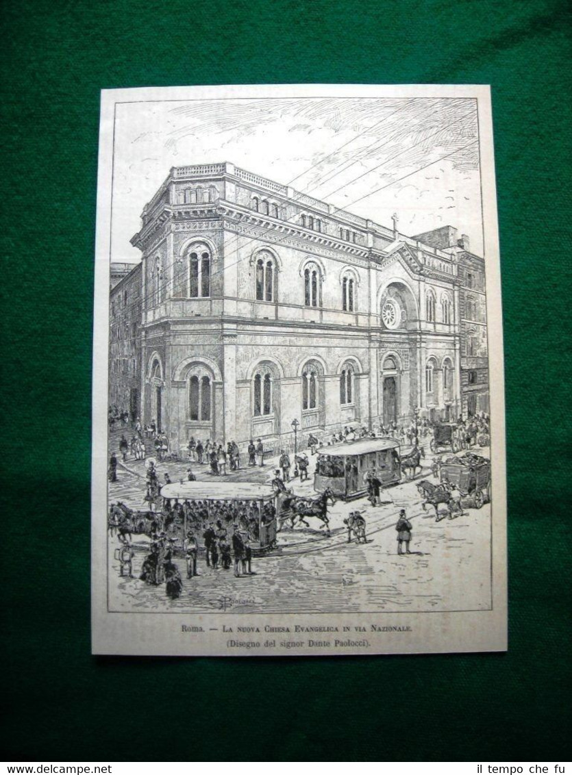 Roma nel 1884 - La nuova Chiesa Evangelica in via …