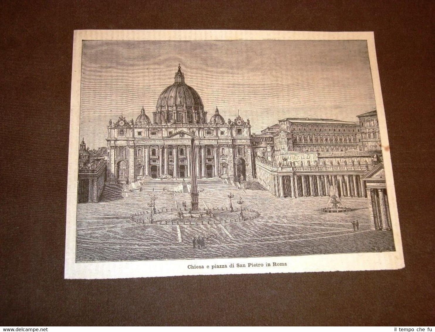 Roma nel 1884 Chiesa e piazza di San Pietro Lazio