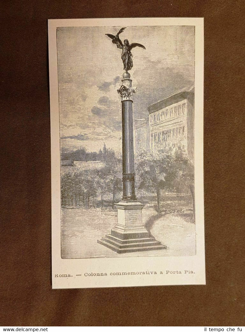 Roma nel 1896 Colonna commemorativa a Porta Pia Lazio