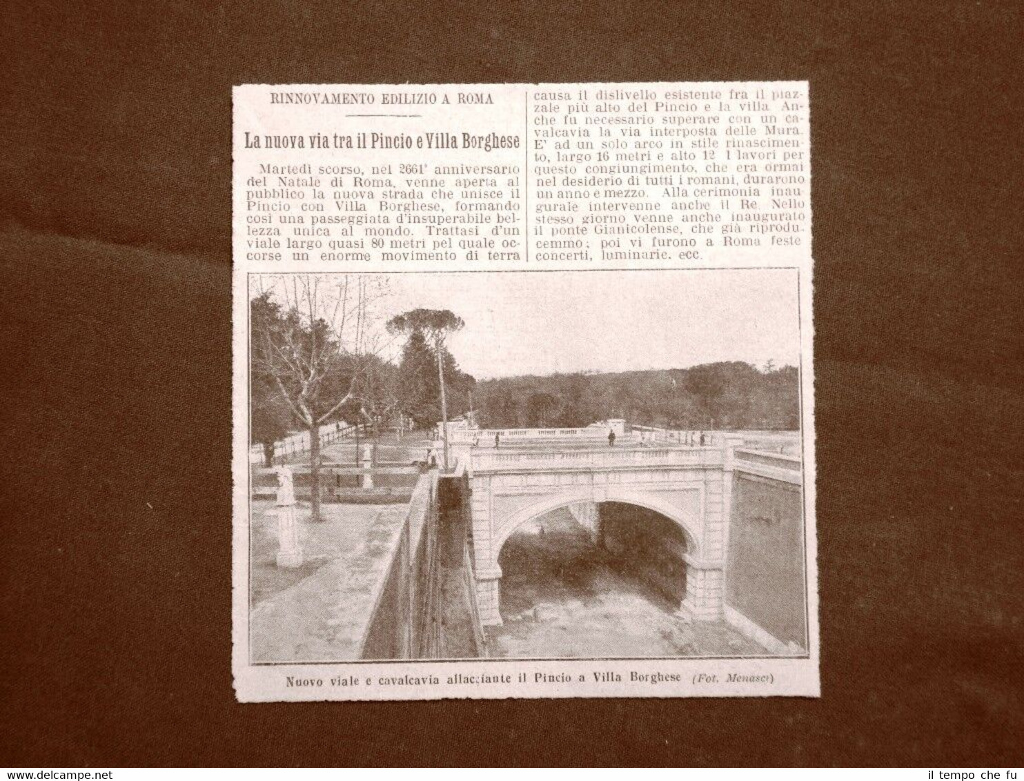 Roma nel 1907 Nuovo viale e cavalcavia tra il Pincio …