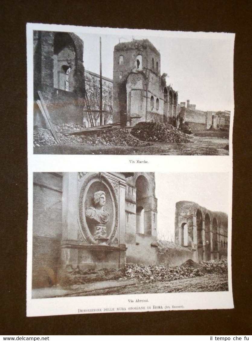 Roma nel 1908 Demolizione delle Mura Onorarie Via Marche e …