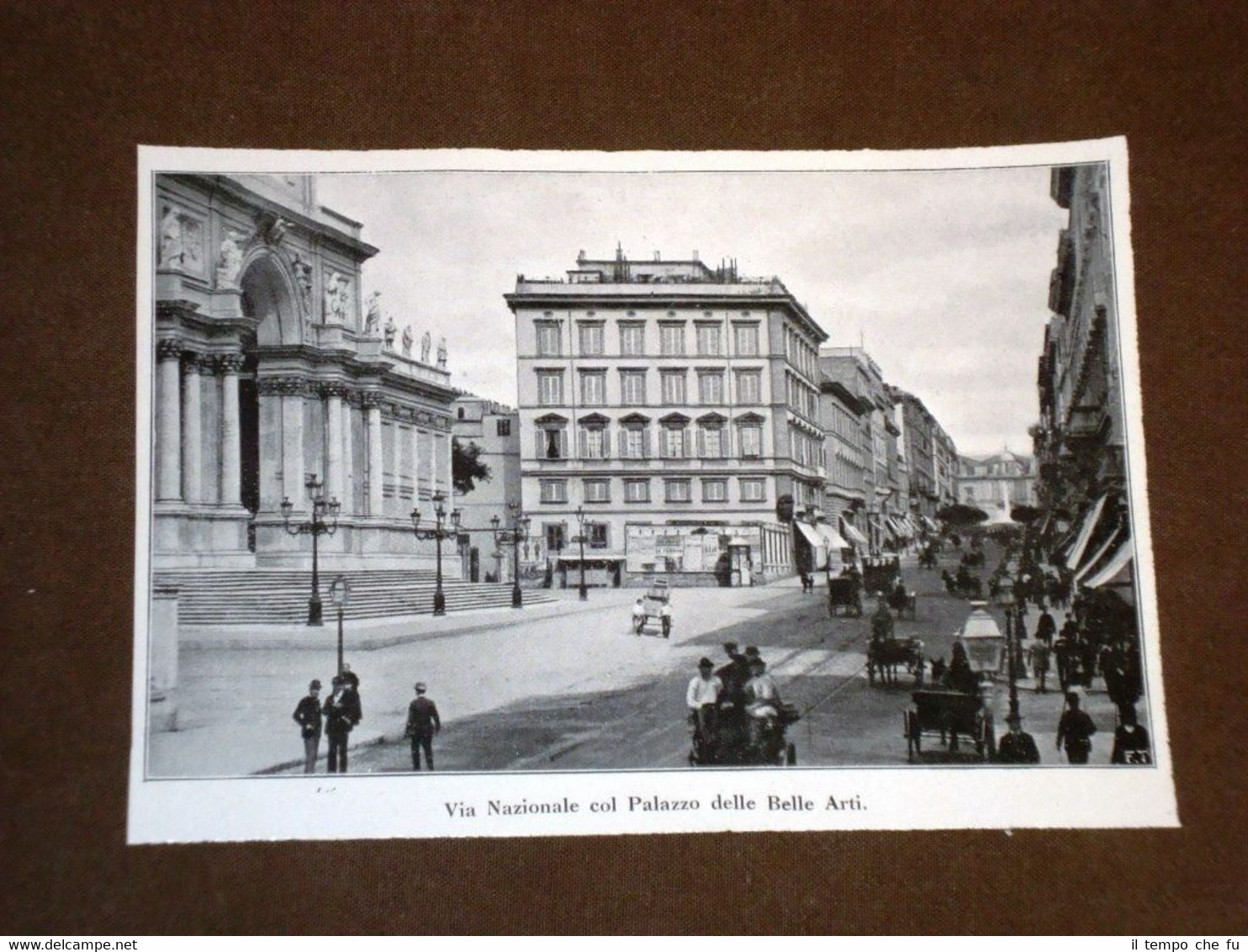 Roma nel 1920 Via Nazionale col Palazzo delle Belle Arti