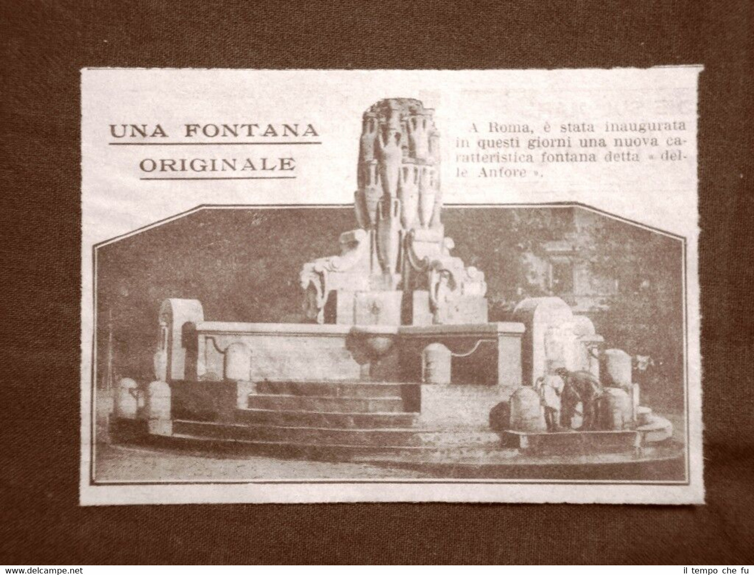 Roma nel 1926 Inaugurazione della Fontana delle Anfore Lazio