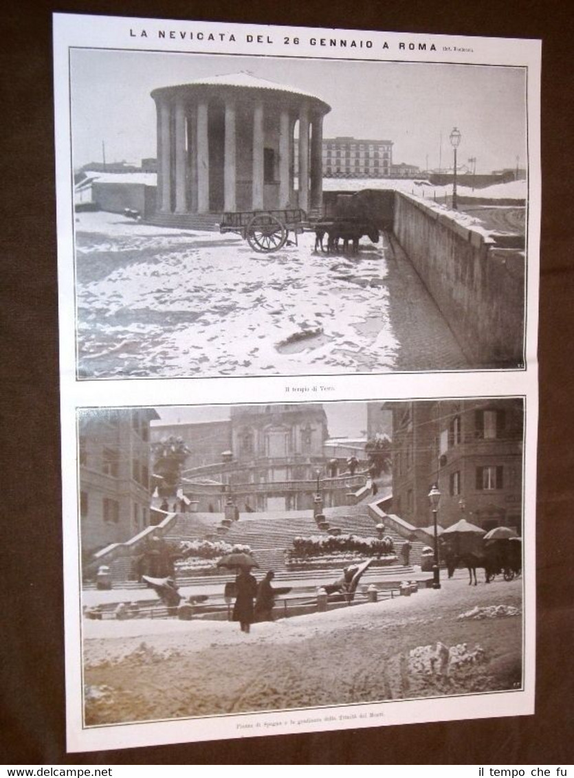 Roma Nevicata 26 gennaio 1909 + Palermo nel 1909 Villaggio …