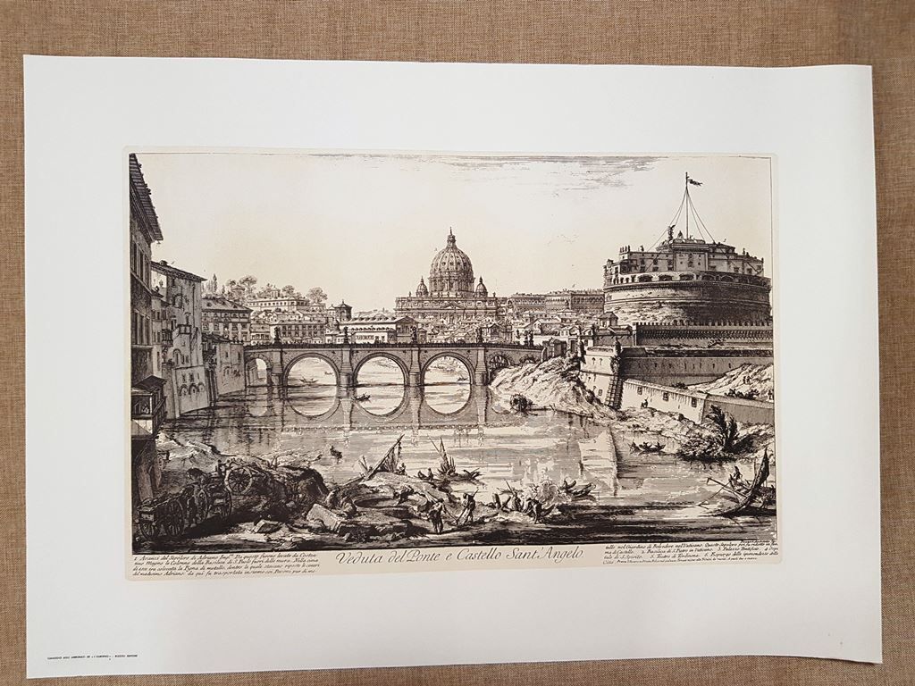 Roma Ponte e Castel Sant'Angelo Grande litografia Giamb. Piranesi Cm …