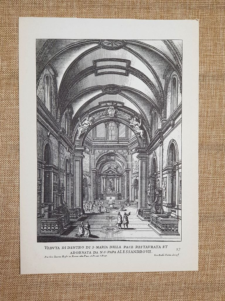 Roma Santa Maria o Madonna della Pace Incisione G. Battista …