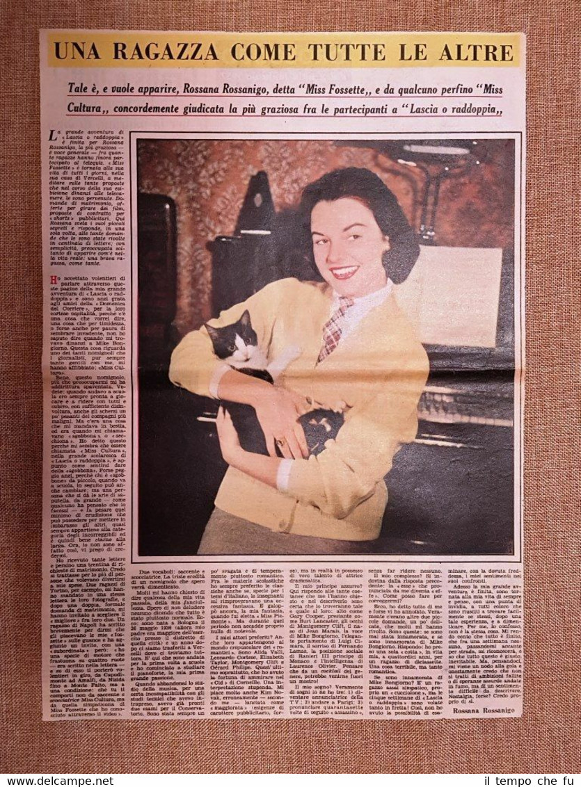 Rossana Rossanigo di Vercelli nel 1957 Ragazza come tutte le …