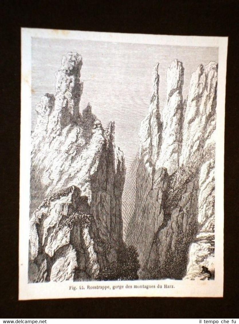 Rosstrappe Gorge des montagnes du Harz dans 1864