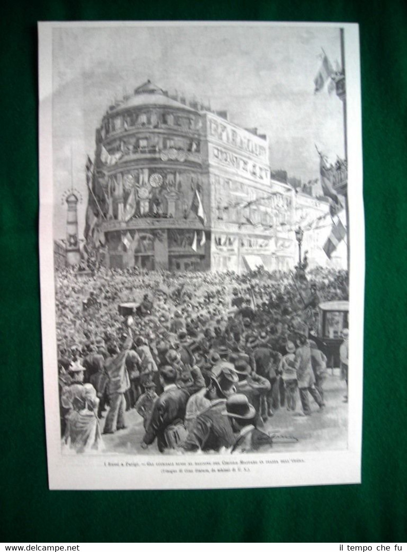 Russi a Parigi 1893, ufficiali russi al balcone Circolo Militare …