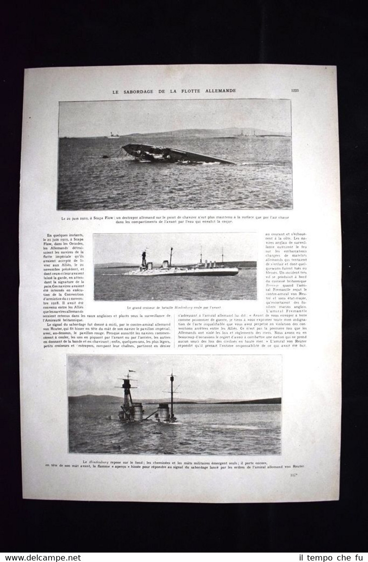 Sabordage de la flotte allemande Croiseur Hindenburg WW1 Guerra 1914 …