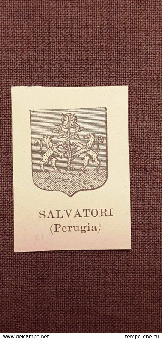 Salvatori (Perugia) Famiglia nobile Stemma del 1880 Annuario della nobiltà