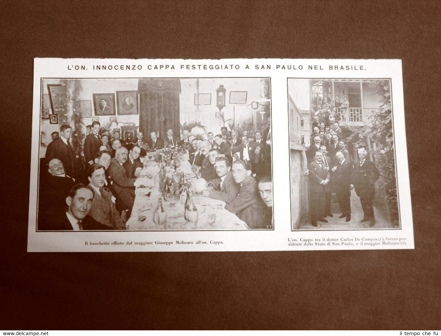 San Paolo del Brasile nel 1924 Festa Innocenzo Cappa Maggiore …