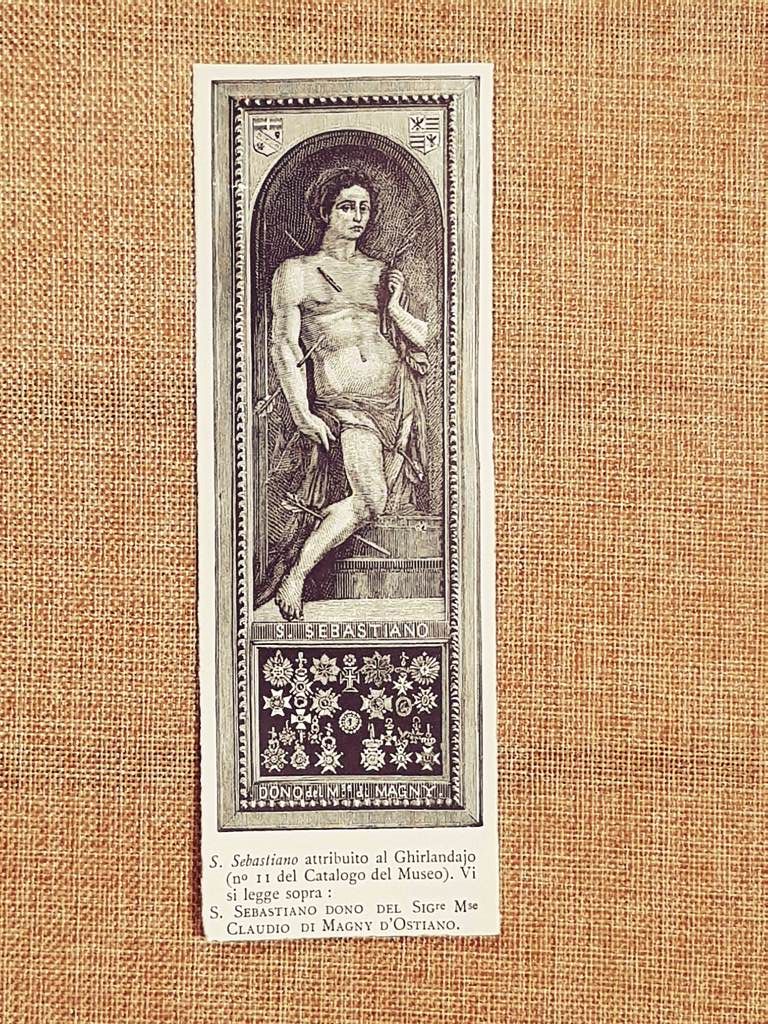 San Sebastiano Quadro attribuito a Domenico Ghirlandaio Stampa del 1999